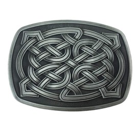 LKMY Celtic Knot Oval Belt Buckle, American Celtic Irish Celtic Cross for Men and Women, e, silver