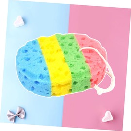 Mikinona 3pcs Seaweed Bath Sponge Exfoliating Oval Sponges Four Colors Natural Bathing Tools for Gentle Skin Care for Home and Bathroom Use