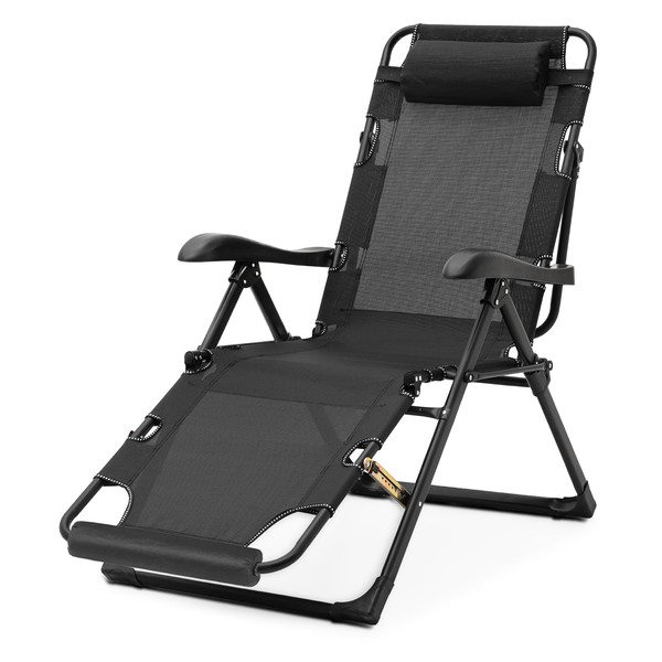 Athena Collection Zero Gravity Outdoor Lounge Chair Recliner, 27" Width