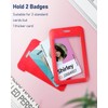 Pawfly 3 Pack Sliding ID Badge Holder Vertical Hard Plastic