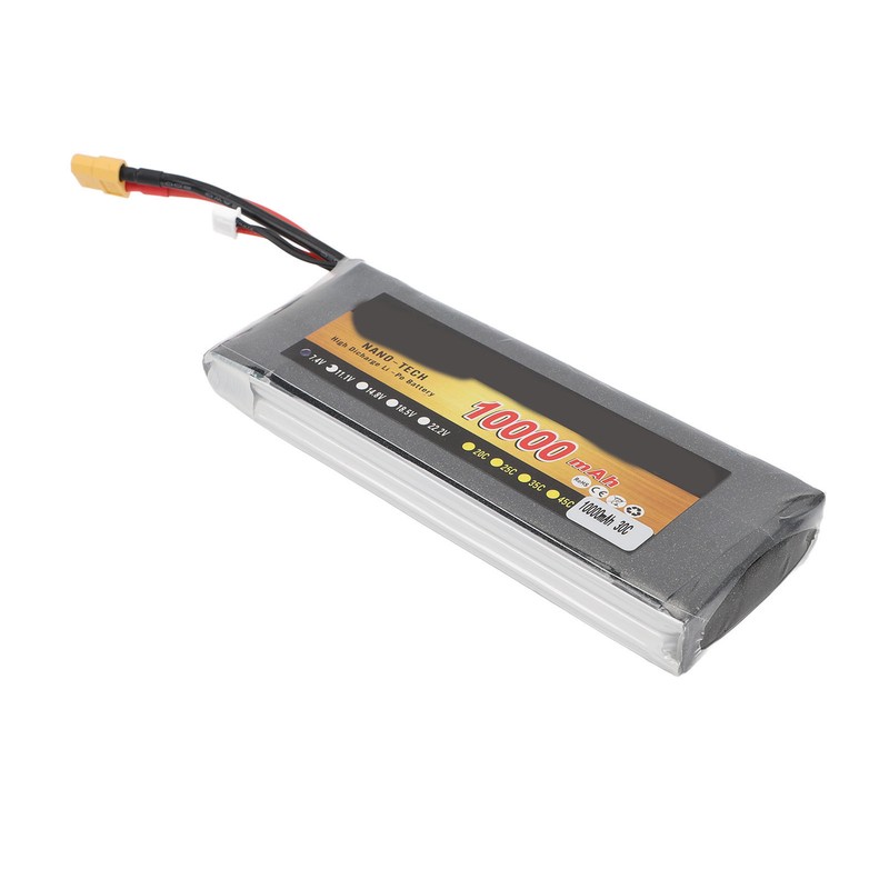 7.4V 10000mAh Lithium Battery 30C XT60 Plug RC 2S LiPo