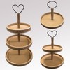 3 Tiered Tray Wooden Serving Stand Small Beaded Tray for