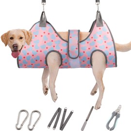 ATESON Dog Grooming Hammock for Medium/Large Dogs with Nail Clippers/Nail Trimmers, Dog Grooming Harness for Nail Trimming, Pet Grooming Sling Helper