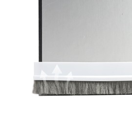 100 cm Draught Excluder White Sealing Tape for Doors, Floor Seal with Brush, Door Seal Against Noise, Dust and Draughts, Energy Efficient Door Brush Sealing Strips (White)