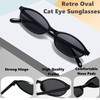 FSMILING 2/4 Retro Oval Sunglasses Women's Vintange Slim Skinny Trendy