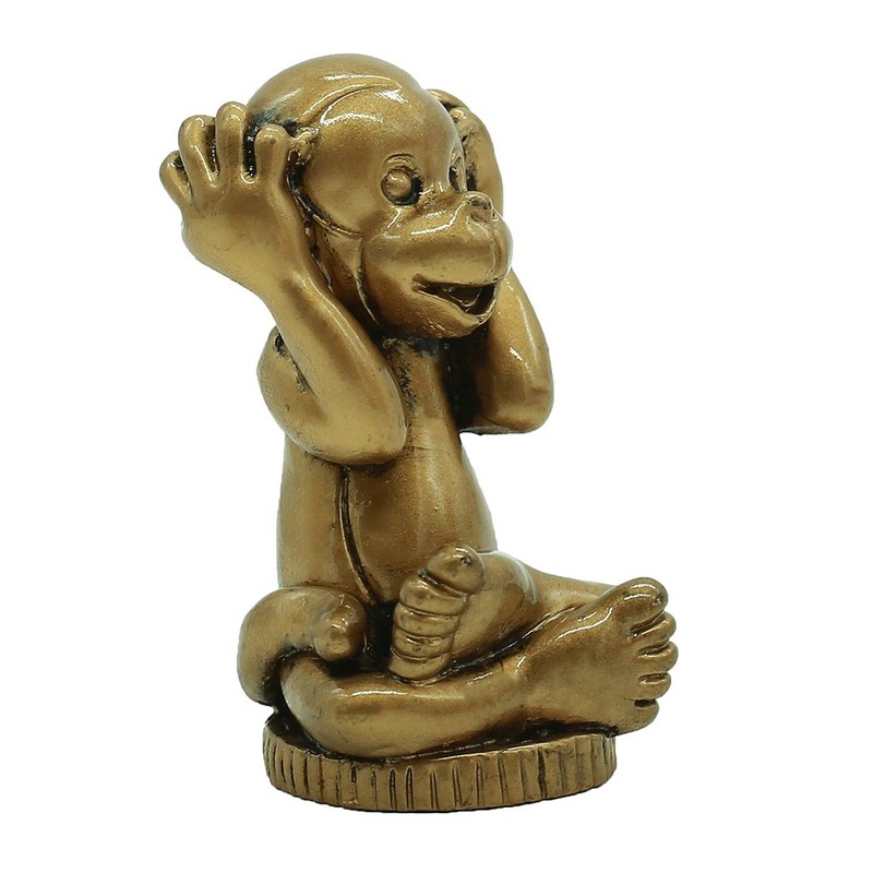Resin Chinese Fengshui Handmade See Hear Speak No Evil Monkey