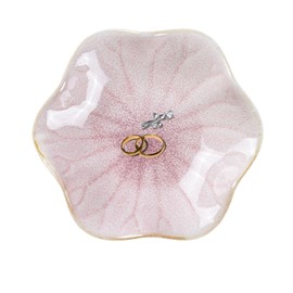 dazuihou Ceramic Trinket Dish, Ring Tray, Decorative Jewelry Dish, Decoration Plate for Earrings, Rings, Jewelry Dish Holder, Key Bowl, Trinket Tray, Earring Holder for Women (Pink)