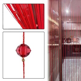 Eve Split Decorative Door String Curtain Wall Panel Fringe Window Room Divider Blind for Wedding Coffee House Restaurant Parts Crystal Tassel Screen Home Decoration (red002)