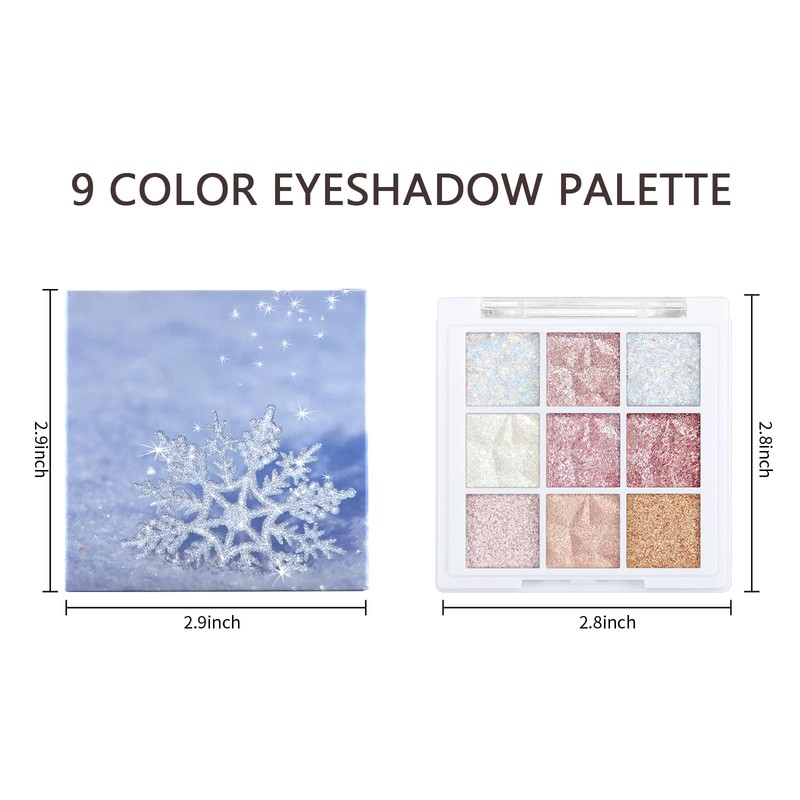 9 Colours Jutqut Glitter Eyeshadow Palette, Sparkling Eyeshadow Palette Shimmer,
