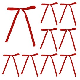 Meseey 50 Pcs 5 x 7 Inch Red Grosgrain Ribbon Bows with Twist Tie Gift Bows for Gift Wrapping, Crafts, Parties (Red,Width of 3/8")