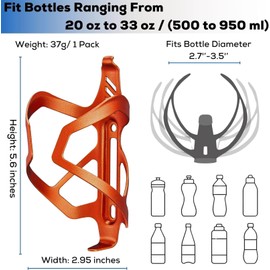 CNCLOL Bike Water Bottle Holder,Lightweight Aluminum Bicycle Bottle cage Shockproof Design,Cycling Drink Cup Holder for Road Mountain BMX Kids Gravel Bike Cycle.（black/red/blue/orange/purple）