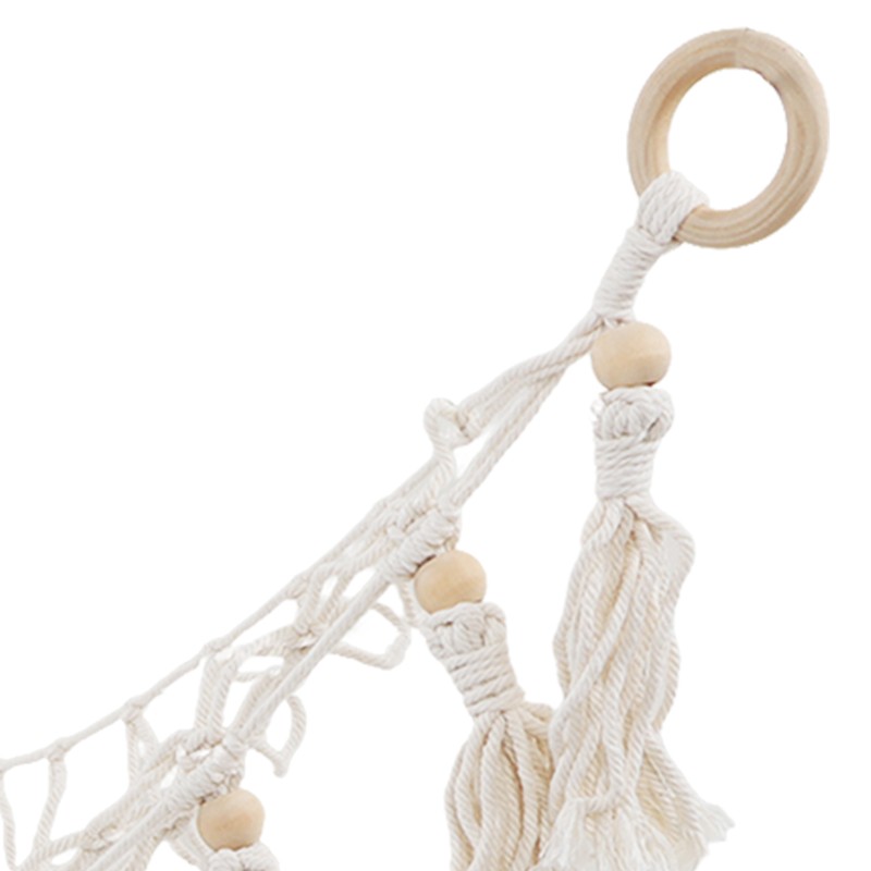 Storage Hammock Triangular Bohemian Style Cotton Rope Weaving Stuffed Animal