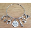 Music Bracelet, Musical Note Bracelet, Music Jewelry, Headphone, Microphone Charm