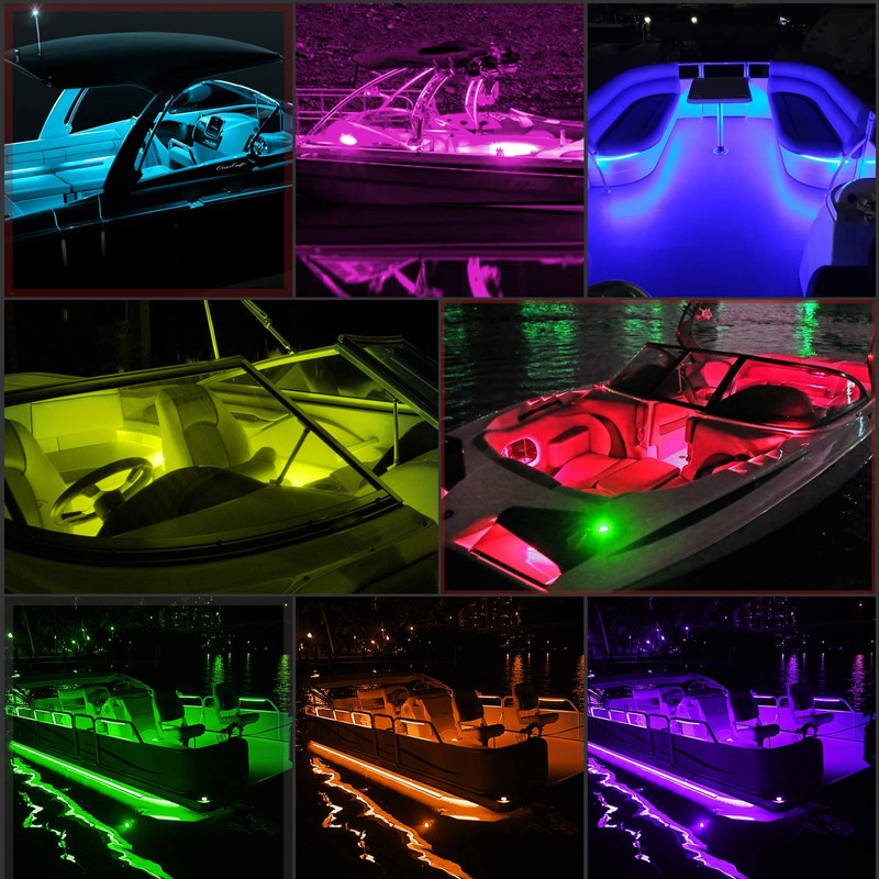 MYPLUS 15ft LED Boat Lights Strip with Bluetooth Control, Waterproof