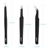 3PCS Precision Tweezers Set, Upgraded ESD high-end anti-static for Craft,
