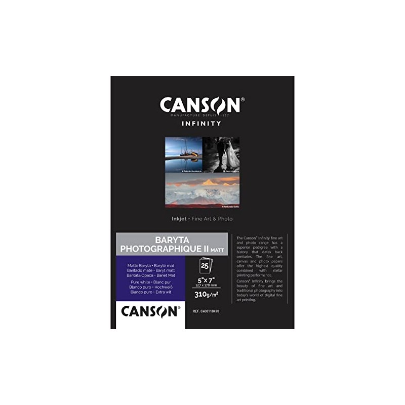Canson Infinity Baryta Photo II Photo Paper, 5 x 7