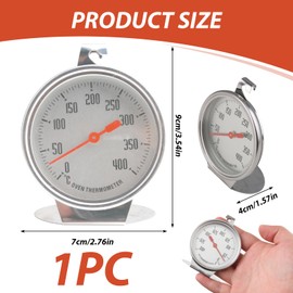 Dial Oven Thermometer, 0-400°C Stainless Steel Thermometer Kitchen Cooking Thermometer for BBQ Baking for Home Kitchen Baking Supplies