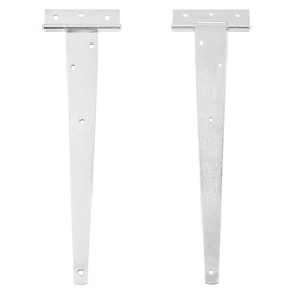 Set of 4 ZONADAH Garden Shed Door Hinge Heavy Duty T Hinge with Straps 304mm/12" Rustproof T Hinges Gate Door Barn Forged with Screws for Gates, Sheds, Doors, Windows