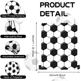 Infankey 16 Pieces Soccer Gift Bags Soccer Drawstring String Bag Sports Backpack Ball Drawstring Party Favor Bags for Sports Storage Party Decorations