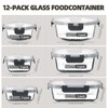 HAKEEMI 12 Pack Glass Storage Containers with Lids, Glass Meal