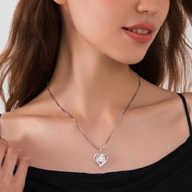 DOFRID Moissanite Heart Pendant Necklace for Women, 1-3 Carats Moissanite Necklace, 925 Sterling Silver, Anniversary Present for Wife Women, Birthday Gifts for Wife, Jewelry Gifts for Girlfriend, Mom