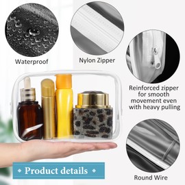 18 Pack Clear Makeup Bags Clear Cosmetic Bag PVC Plastic Zippered Pouches Portable Toiletry Bags for Women Men Travel Vacation Bathroom Organizing (White Border)