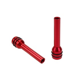 Modengzhe 4 Pcs Red Aluminum Alloy Car Door Lock Knob Covers, Universal Fit Interior Door Pull Pin Cover for Most Vehicles, 5mm Shaft Hole Diameter and 7mm Shaft Diameter