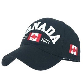 Agshcqi Baseball Cap Canada Flag Hat Adjustable Dad Hat Sunhat Embroidered Cap Cotton Headwear for Adult Black