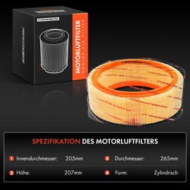 Frankberg Air Filter Insert Filter Compatible with Me.gane I BA0/1 Sandero Clio II BB CB Kangoo KC0/1 Logan LS Thalia I LB Solenza B41 Thalia II LU Replace# 7701047655