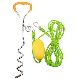 MOOCY Screw Anchor System for Small Boats, PWC, Kayak,Canoes,Paddle Boards (SUP)| Sand Spike - Includes 16-Foot Anchor Line, Float and Clip (Large)