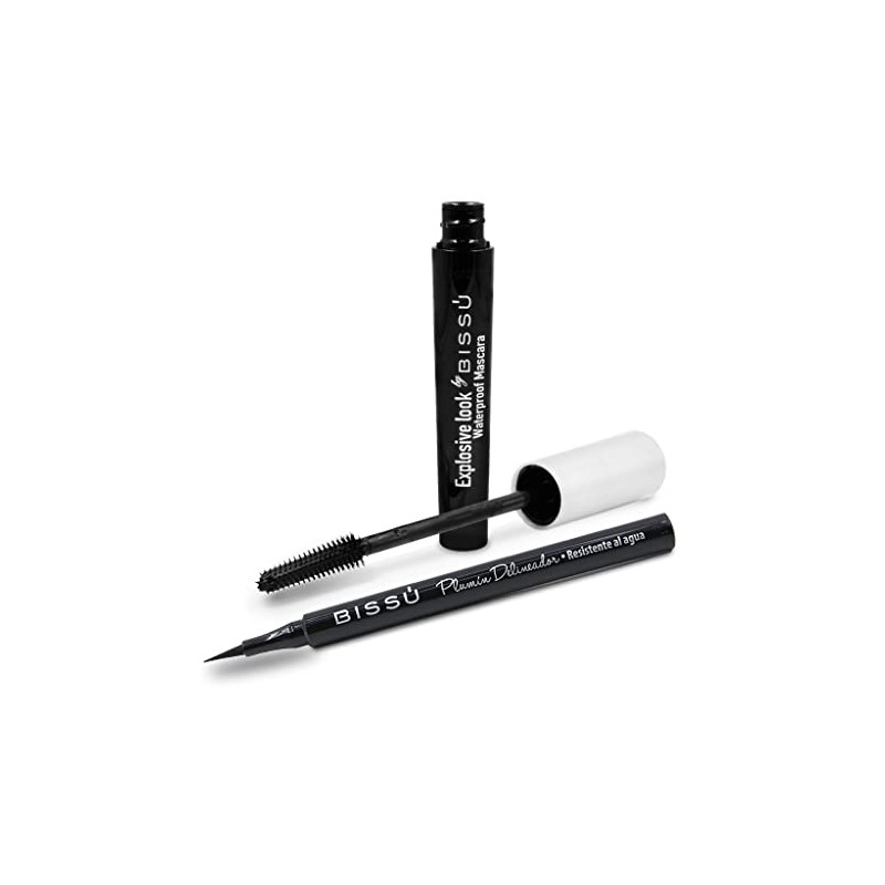 Bissú Máscara de Pestañas Waterproof y Plumín Delineador Negro