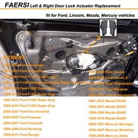 Actuador de cerradura de puerta eléctrica lado izquierdo y derecho compatible con Ford F150 F250 F350 Excursion Expedition Mustang Ranger, Lincoln, Mercury, Mazda Lock Actuator reemplaza