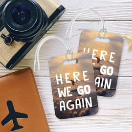 LT048 Here We Go Again Novelty Funny Unique Designer Gift Glossy Plastic Suitcase Luggage Tag