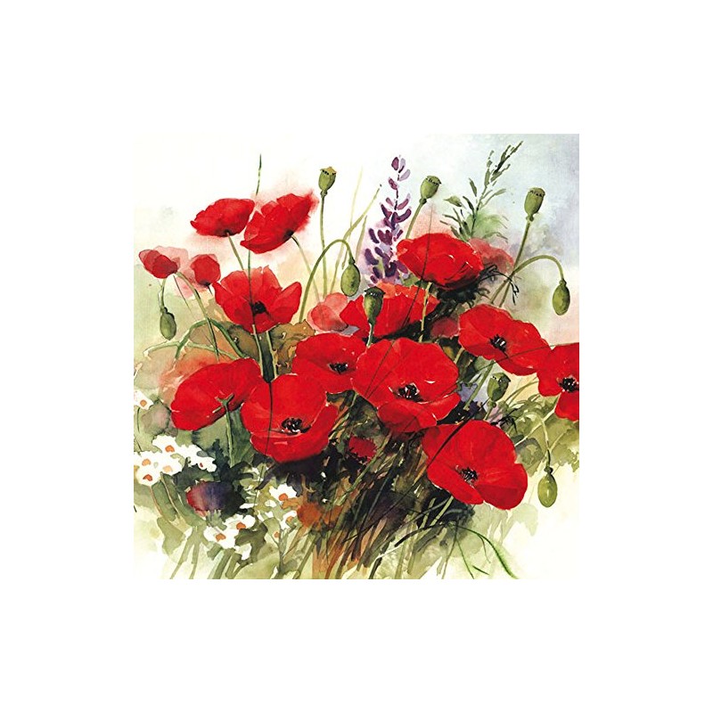 6230 Wild Poppies Napkin Paper, (Pack of 20)