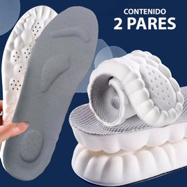 Plantilla Ortopedica Masajeadora Deportiva Almohadilla Gel Descanso Apoyo Modelo 4D | 2 Pares (43-44)