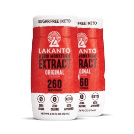 Lakanto Liquid Monkfruit Extract Drops - Zero Calorie, Zero Sugar, Keto Drink Sweetener, Sugar Substitute, On the Go, Tea, Coffee, Water, Smoothies, Other Drinks (Original - 1.76 Fl Oz - Pack of 2)