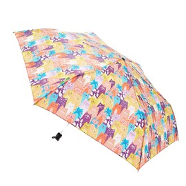 ECO CHIC Manual Mini Umbrella Windproof Strong Compact Folding Travel Umbrella (Stacking Cats Multiple)