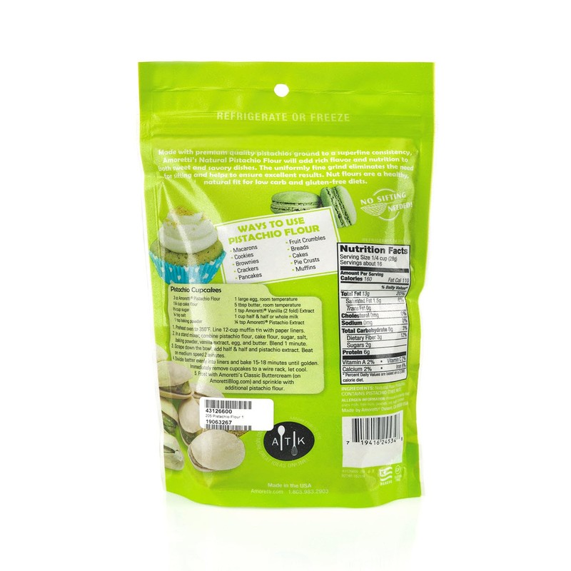 Amoretti Premium Natural Pistachio Flour, 1 Pound