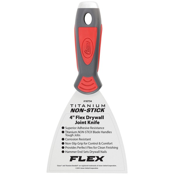 Clauss Joint Knife, Flexible, 4in.L, 4in.W, Red & Grey (18734)