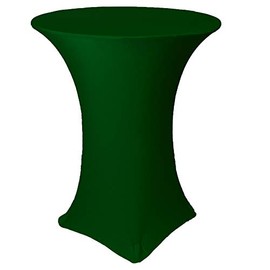YOUR CHAIR COVERS - 36" D x 42" H Highboy Cocktail Round Stretch Spandex Table Cover - Hunter Green, Fitted Elastic Tablecloth for Round Tables, Outdoor Party DJ Tradeshow Banquet Vendor Wedding
