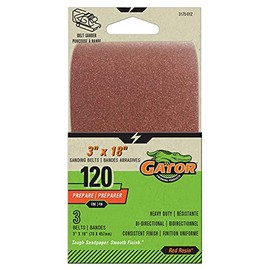 Gator Red Resin Sanding Belts, Portable Sander Belts, 120 Grit