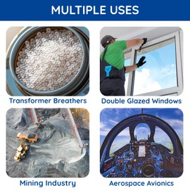 Silica Gel Beads White, 3-5mm. 2.0 lb Clear Silica Gel Beads Reusable Desiccant Beads Rechargeable Moisture Absorber Silica Gel (2.0 lb)