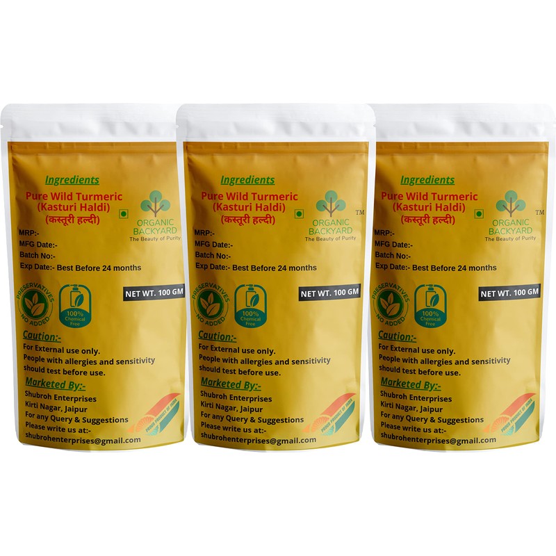 ORGANIC BACKYARD 100% Natural Wild Turmeric Powder Powder Combo 100gm*3