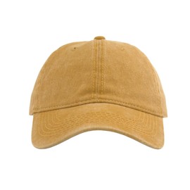 AOSMI Vintage Washed Cotton Adjustable Baseball Caps for Men Women Unstructured Low Profile Plain Classic Dad Hat 1P-Yellow