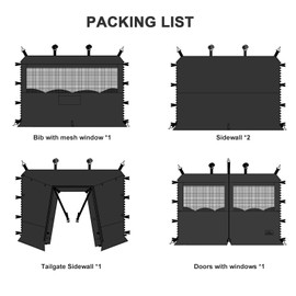 KAMPKEEPER Tent Cube 10'x10' - Converts Canopy into Tall Tent for Camping with Removable SUV Tailgate Sidewall, Vented Roof - Black (Canopy Pole/Shelter NOT Included)