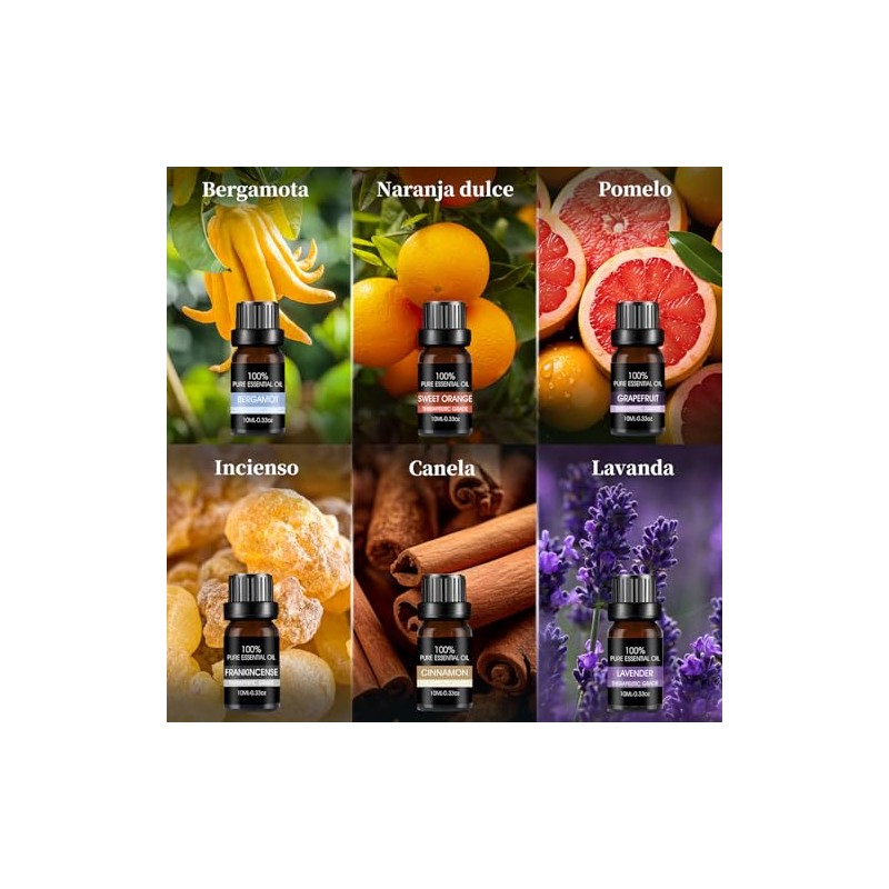 Aceites Esenciales Aromaterapia Set Botellas Kit Elaborado Ingredientes Naturales Adecuado