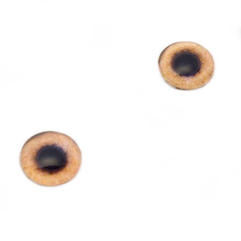 Pheasant Glass Bird Eyes, Light Brown Tan Foul 6mm to
