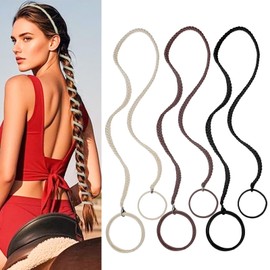 deegbbyi 3 Stück Elastische Haargummis mit Pferdeschwanz, Spiralförmig Geflochtene Haargummis für Frauen und Mädchen, Haargummi Damen, Spiral Pferdeschwanzhalter Geflochtene Für Schwimmen Sports