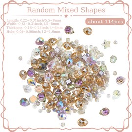 PONABEADIY Faceted Crystal Glass Transparent Beads for Bracelet Making