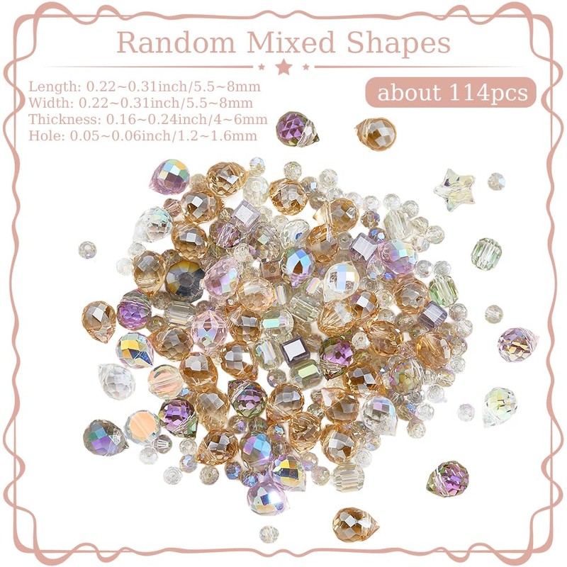 PONABEADIY Faceted Crystal Glass Transparent Beads for Bracelet Making